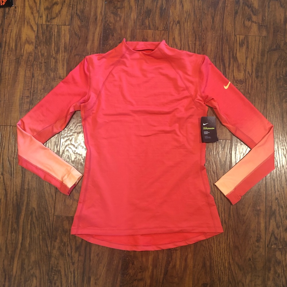 Nike bright pink hyper warm top